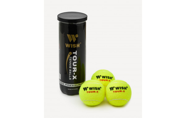Мяч для большого тенниса, 3шт Wish TOUR-X 830 желто-зеленый 600_380