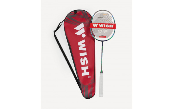Ракетка для бадминтона Wish Carbon Pro 98, серый\зеленый 600_380