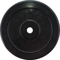 Диск обрезиненный Torres PL507110, D25 мм 10 кг, черный