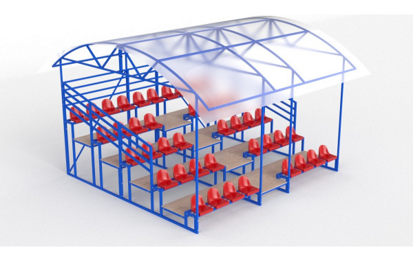 Трибуна с навесом, с ограждением, 5-ти рядная Glav 20.015 600_380