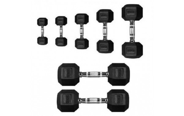 Гантель 50кг Perform Better Rubber Encased Hex Dumbbells 4137-50\BK-50-00 600_380