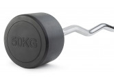 Штанга неразборная обрезиненная 50 кг. Изогнутый гриф VictoryFit VF-DX5500