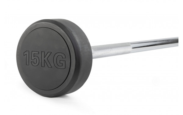 Штанга неразборная обрезиненная 15 кг. Прямой гриф VictoryFit VF-DX4150 600_380