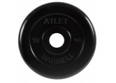 Диск обрезиненный d51мм MB Barbell Atlet 10кг черный MB-AtletB51-10