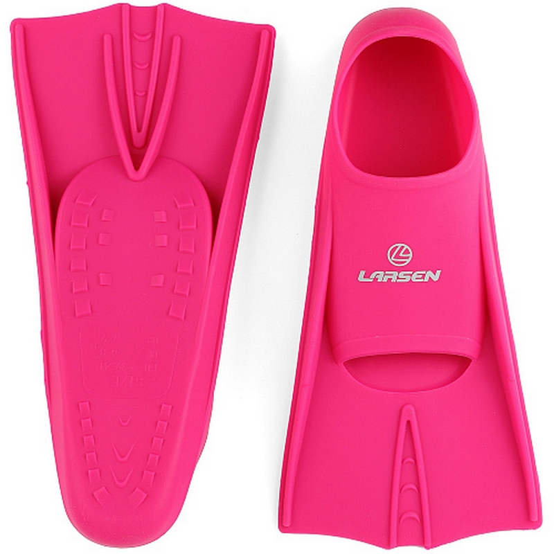 Ласты укороченные силиконовые Larsen 6975 NEW розовый 800_800