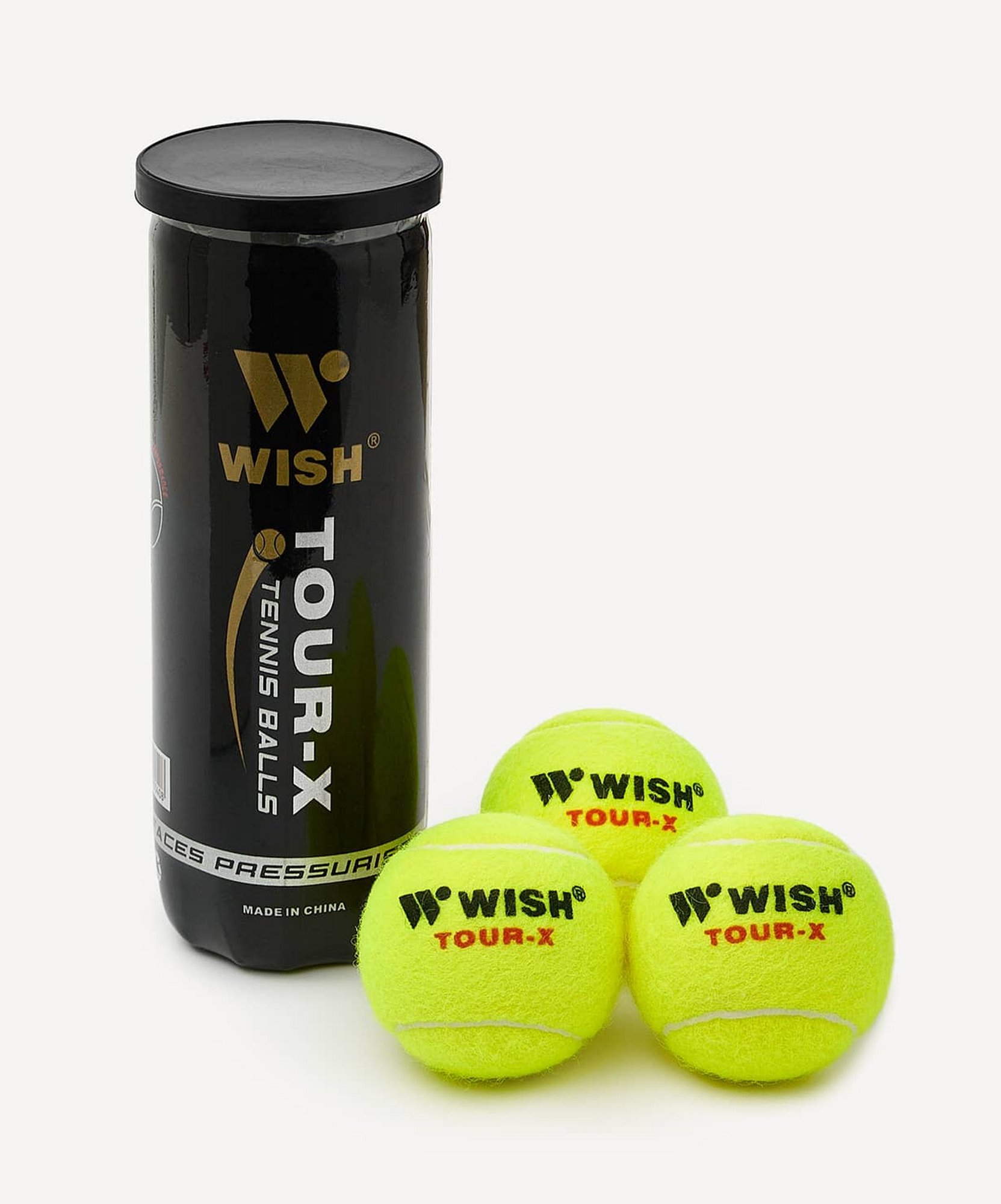Мяч для большого тенниса, 3шт Wish TOUR-X 830 желто-зеленый 1663_2000