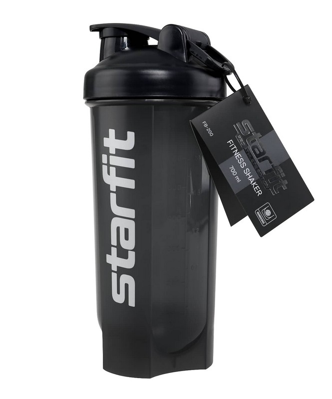 Шейкер Star Fit Pro с металлическим венчиком FB-200 серый\черный 665_800