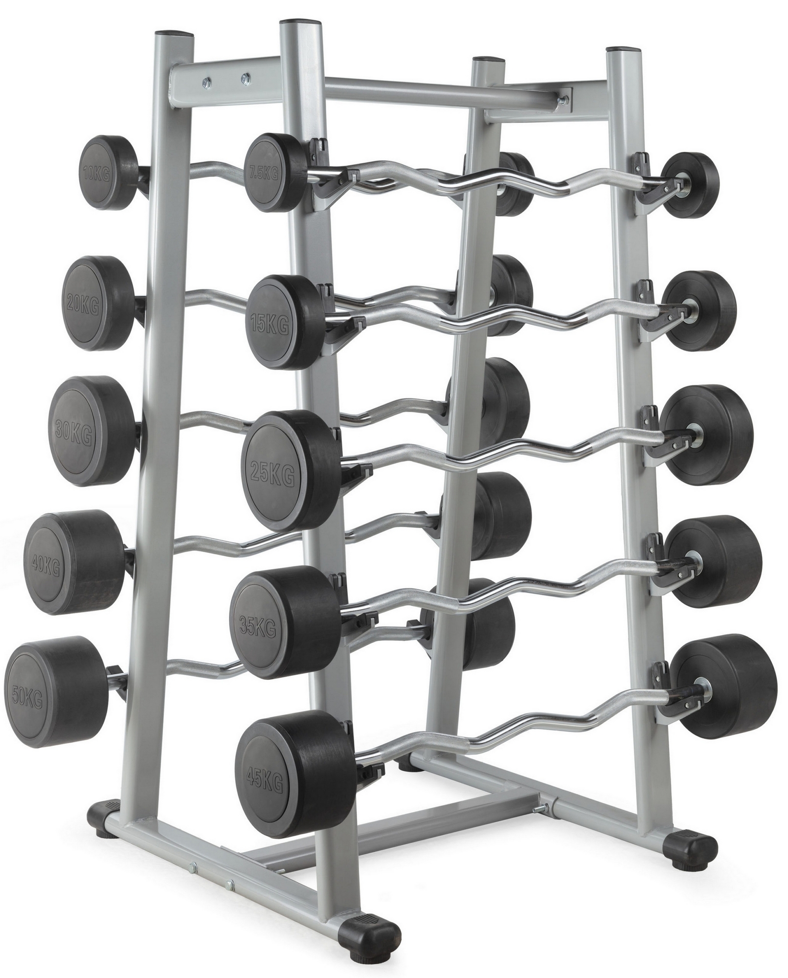 Штанга неразборная обрезиненная 50 кг. Изогнутый гриф VictoryFit VF-DX5500 1611_2000