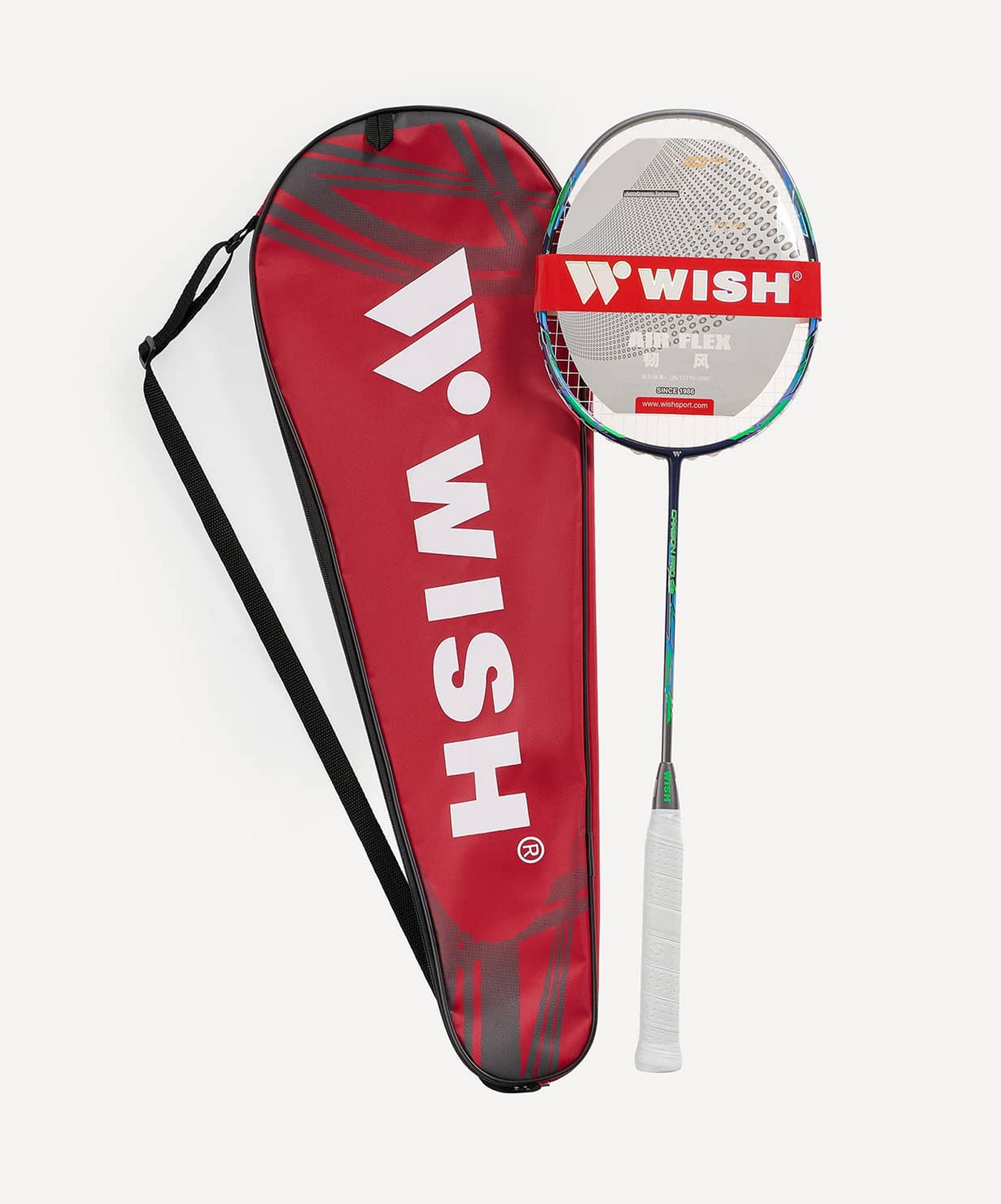 Ракетка для бадминтона Wish Carbon Pro 98, серый\зеленый 1663_2000