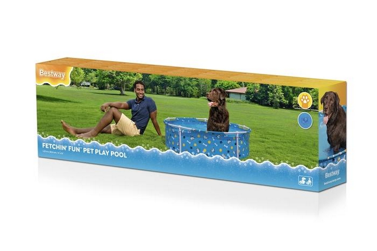 Каркасный бассейн для животных 122х30,5см Bestway Fetchin' Fun Pet Play Pool 561KM 1199_800