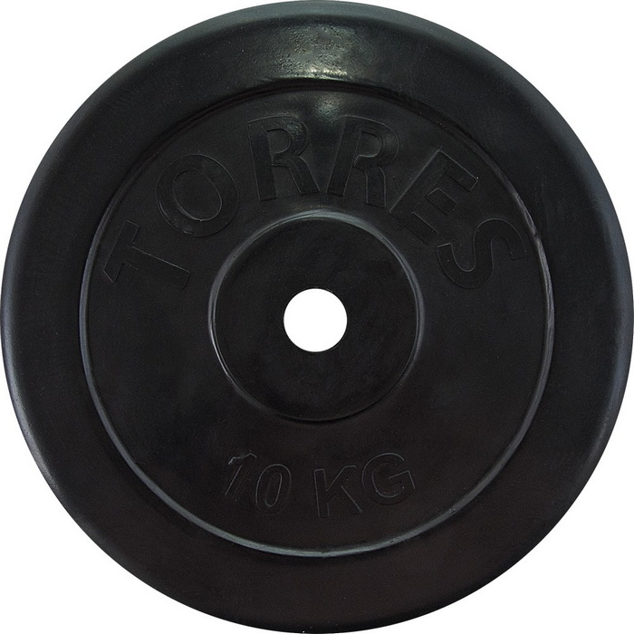 Диск обрезиненный Torres PL507110, D25 мм 10 кг, черный 700_700