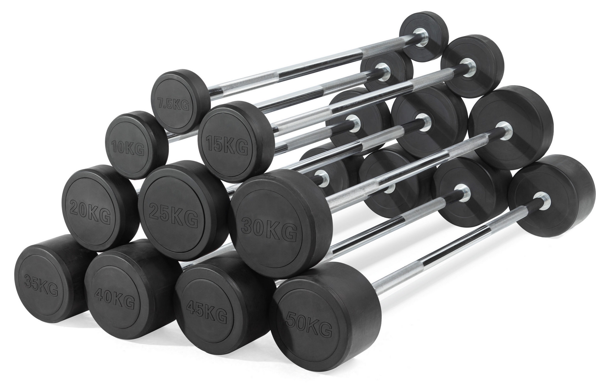 Штанга неразборная обрезиненная 15 кг. Прямой гриф VictoryFit VF-DX4150 2000_1270
