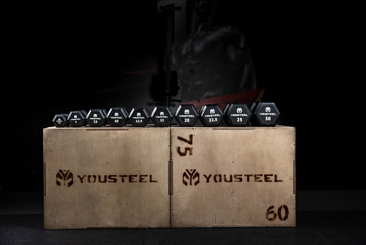 Гантель обрезиненная YouSteel HEX DB 15 кг 1197_800