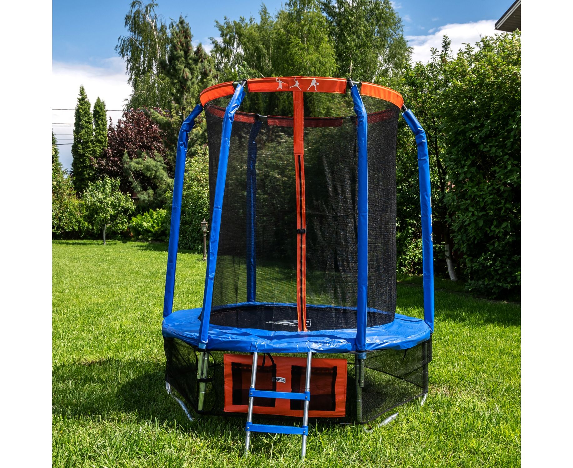 Батут DFC Jump Basket 6ft внутр.сетка, лестница (183cм) 6FT-JBSK-B 1834_1500