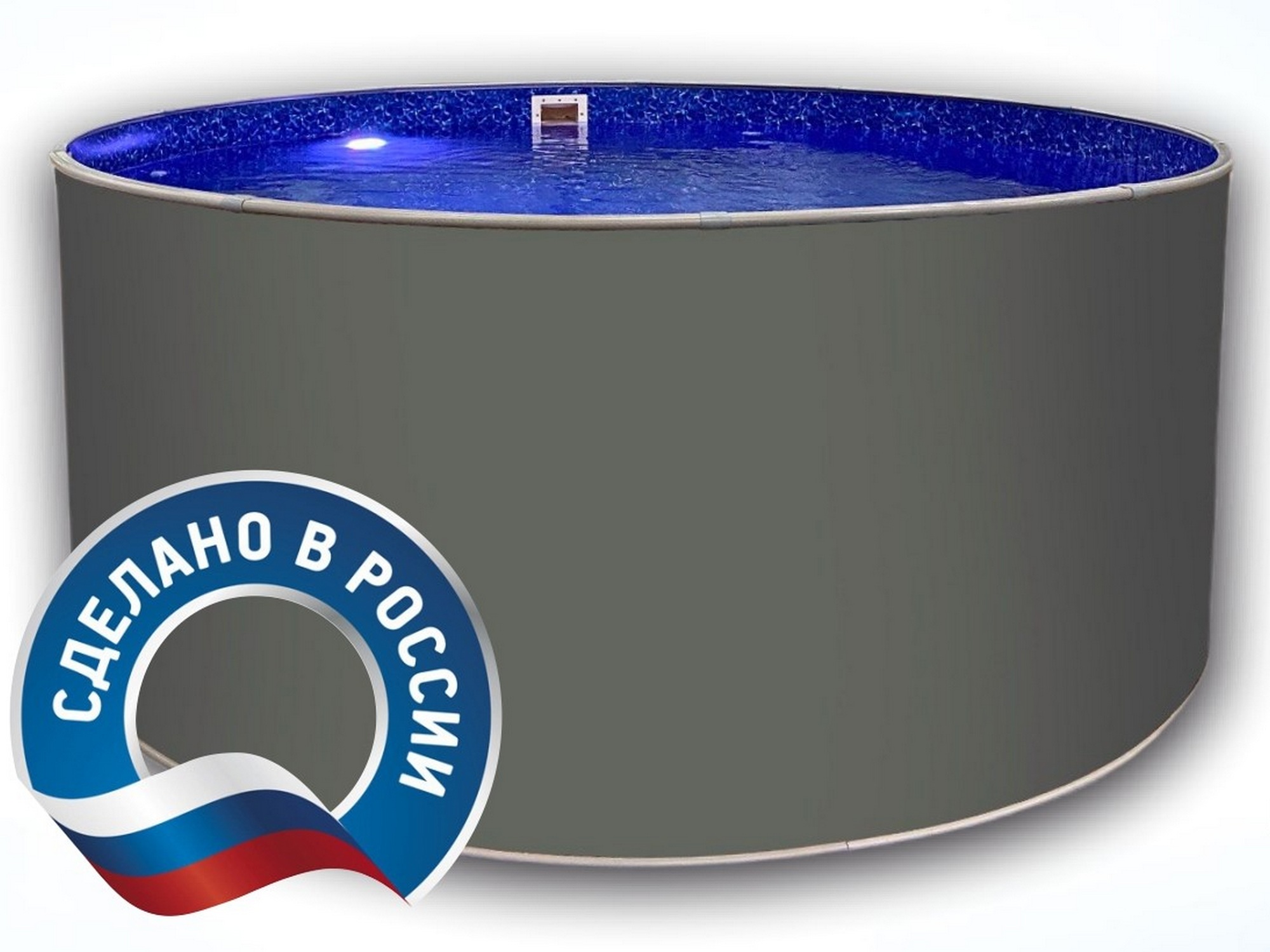 Круглый бассейн 350x125см Лагуна ТМ818/35010 платина RAL 7024 2000_1499