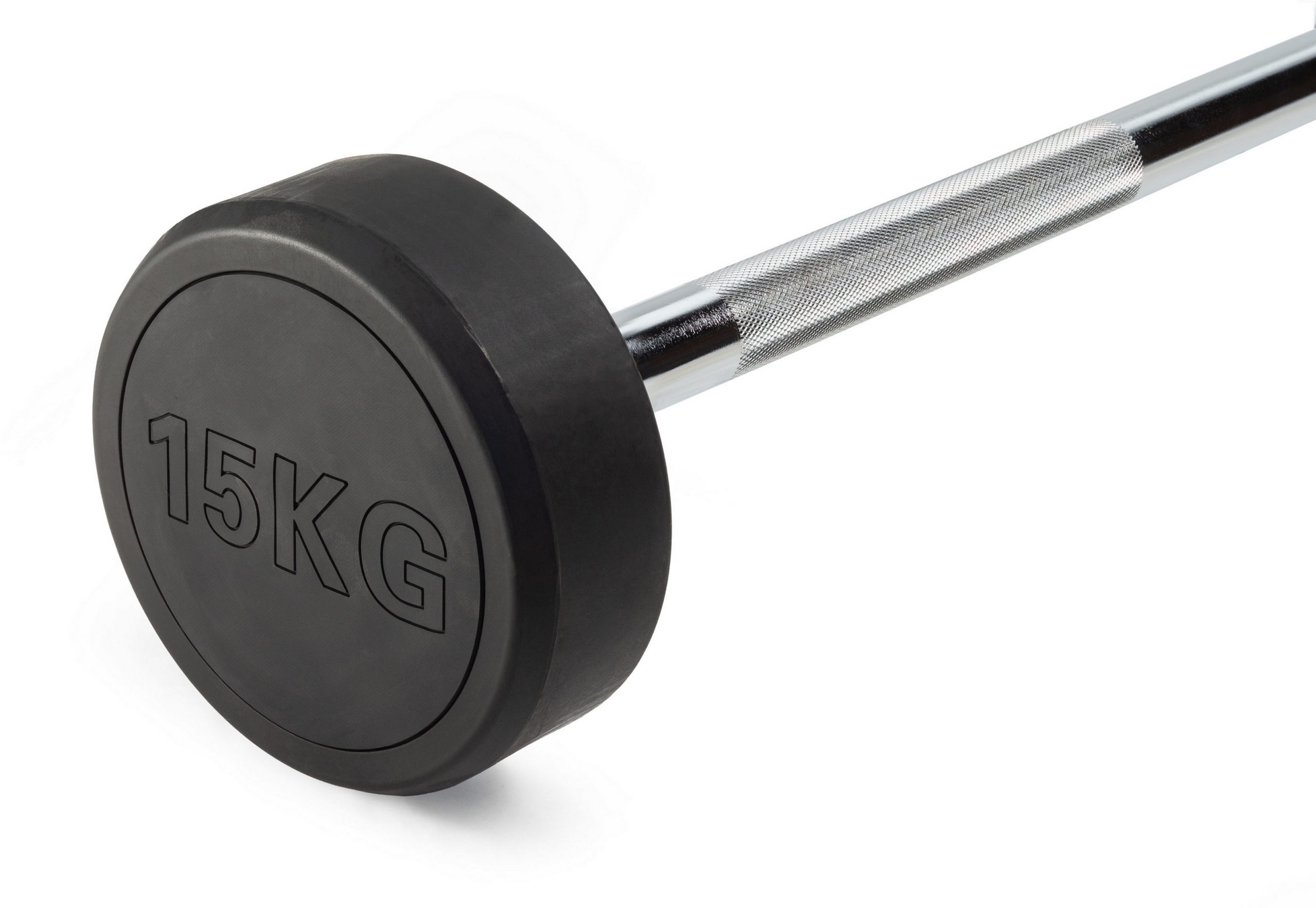Штанга неразборная обрезиненная 15 кг. Прямой гриф VictoryFit VF-DX4150 2000_1380
