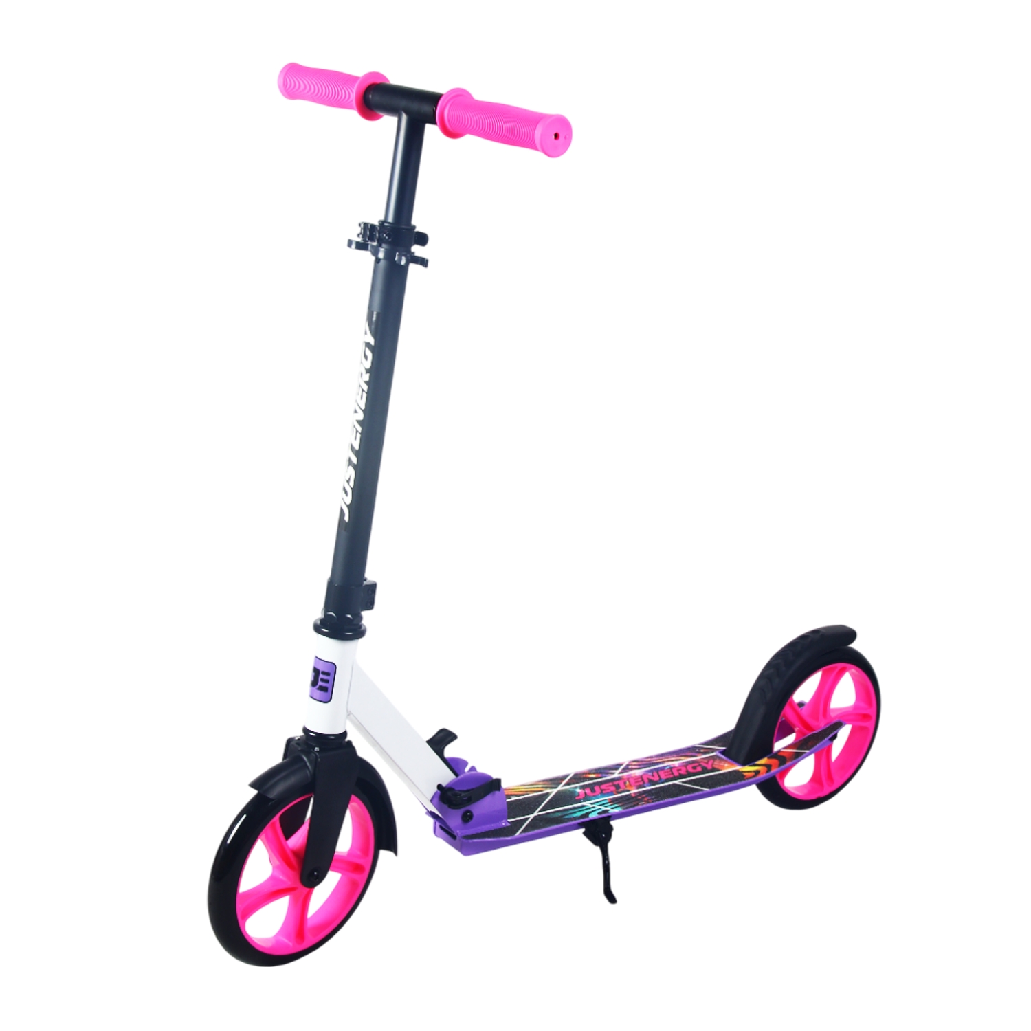 Самокат 200мм Justenergy JE-SA200-50 violet (фонарь и наклейка в подарок) 1500_1500
