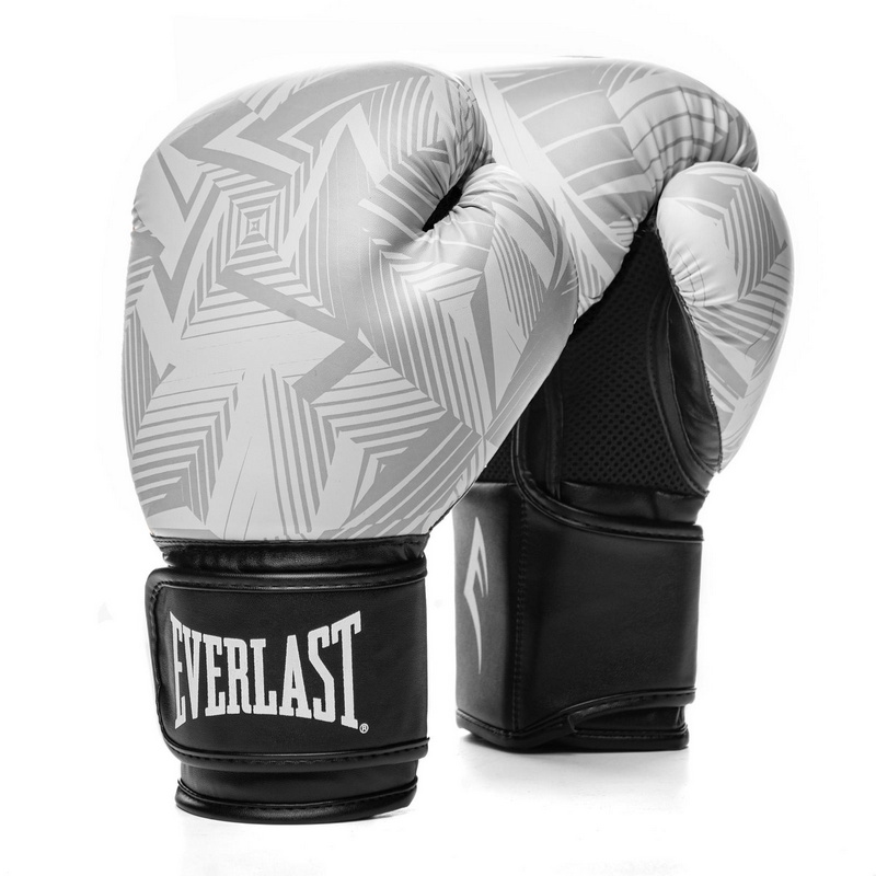 Перчатки тренировочные Everlast Spark 10oz бел/гео. 800_800