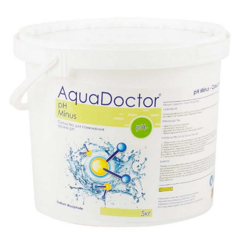 PH Минус, гранулы для понижения уровня pH воды AquaDoctor 5кг ведро AQ1913 800_800
