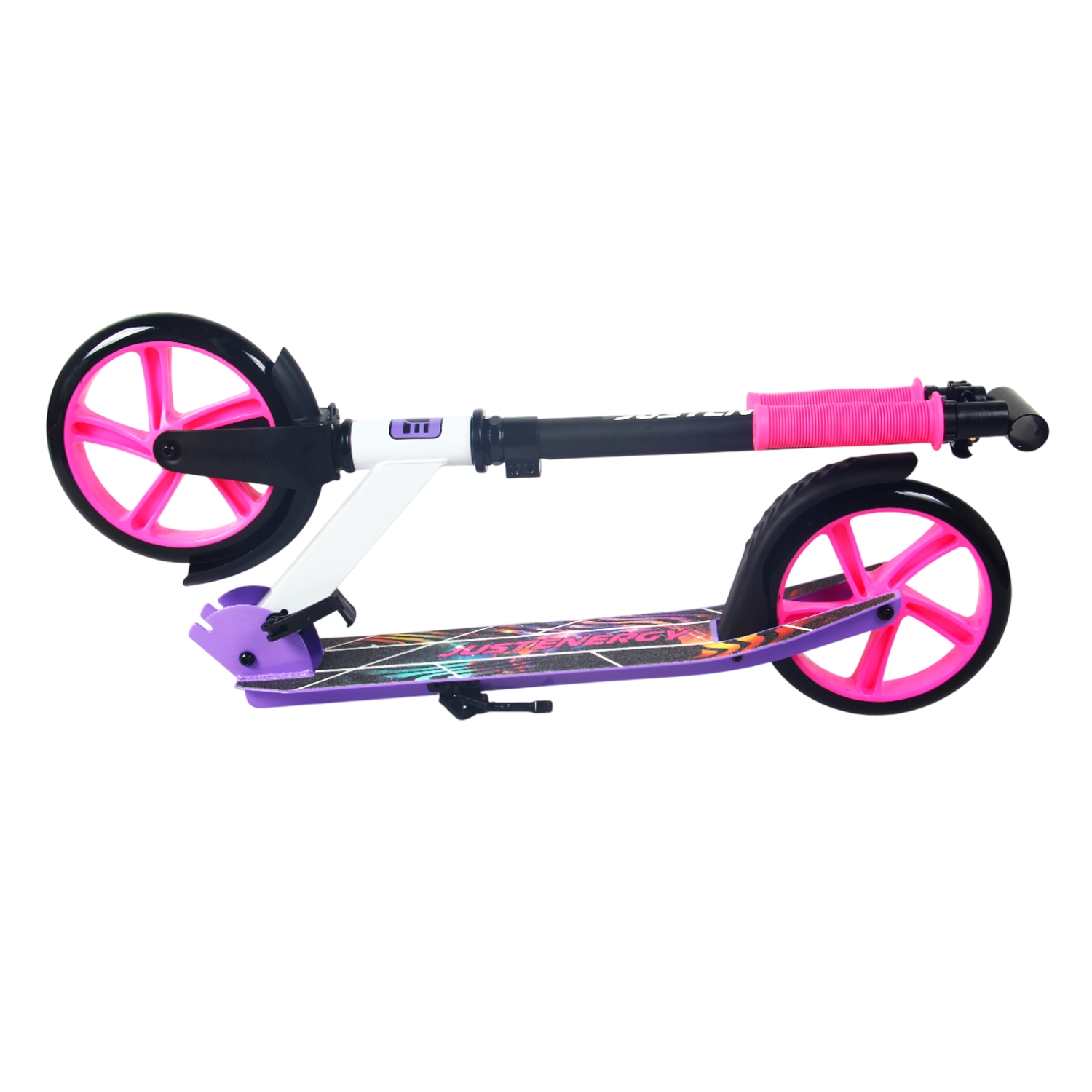 Самокат 200мм Justenergy JE-SA200-50 violet (фонарь и наклейка в подарок) 1500_1500
