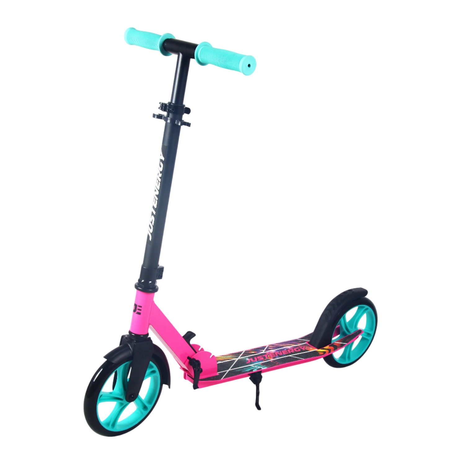 Самокат 200мм Justenergy JE-SA200-50 pink (фонарь и наклейка в подарок) 1500_1500